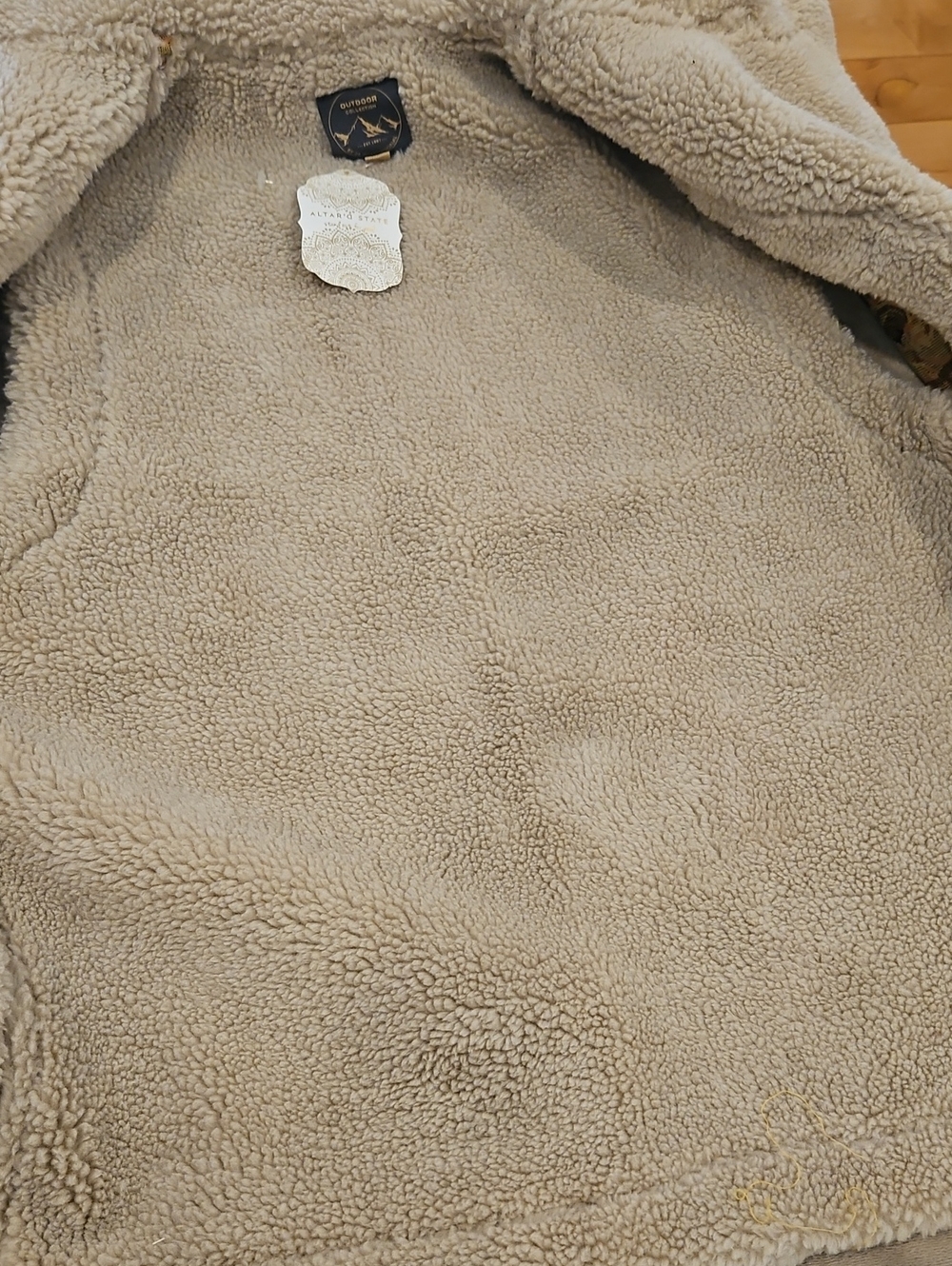 Altar'd State Floral Sherpa Vest in Cream and Peachy Rose - Picture 10 of 13